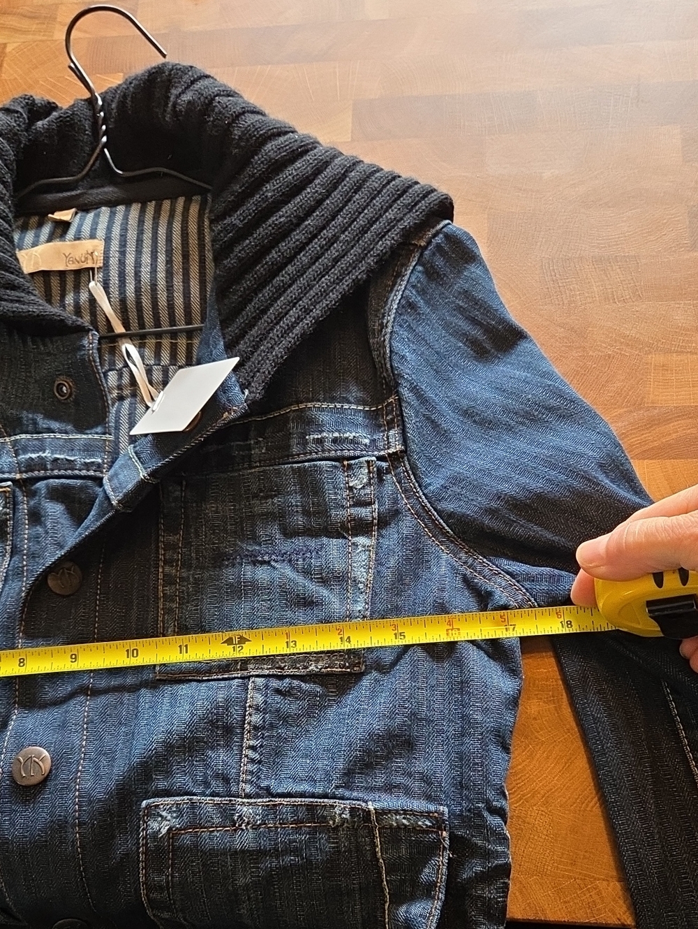 Jean Jacket With Sweater Edging - Picture 11 of 14